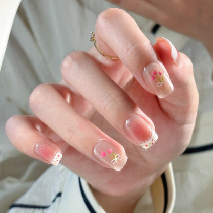 Gemstone Accent Press-On Nail Art Design