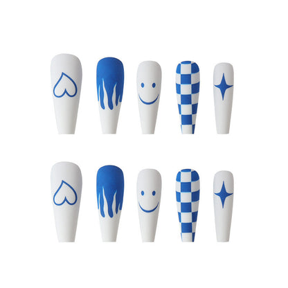 Long Stiletto Press-On Nails for Artistic Statement