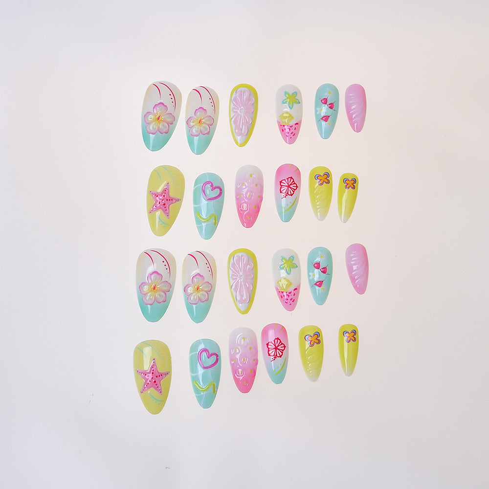 Themed Press-On Nail Set - Artistic Designs