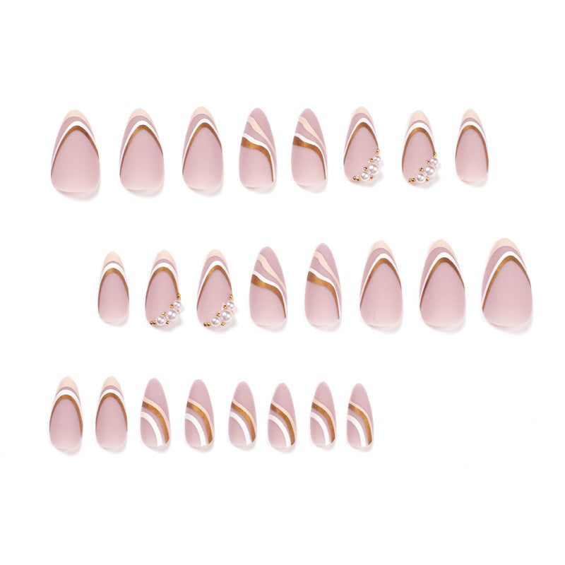 Elegant Wave Pattern Stiletto Nail Art – Creative Design