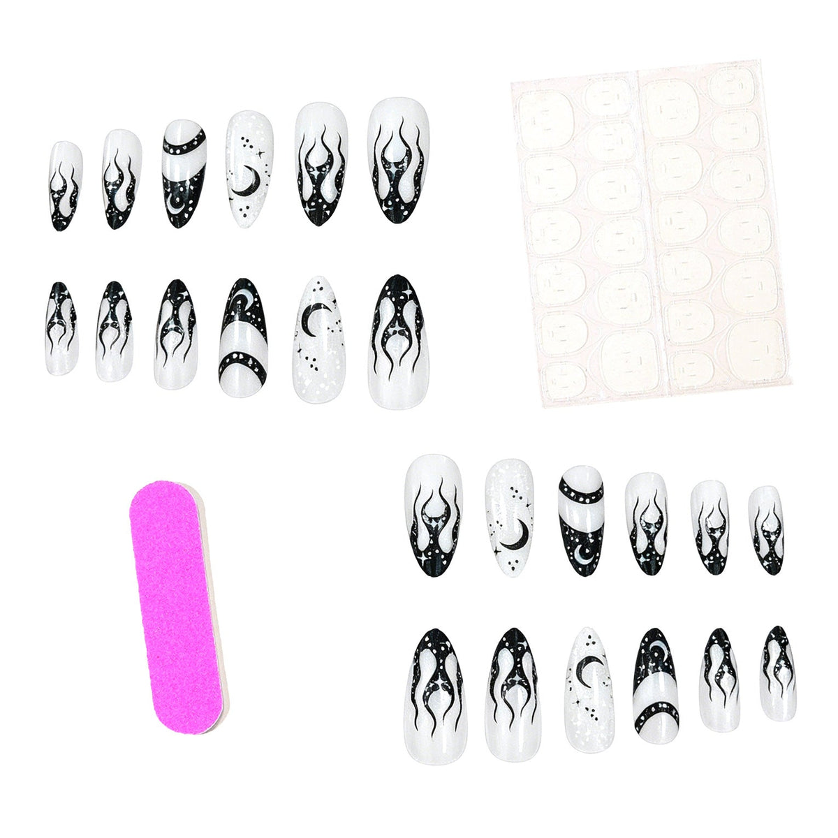 Elegant Stiletto Nail Extensions in Artistic Design