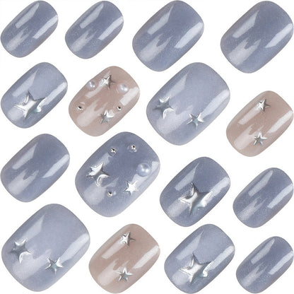 Celestial-Themed Press-On Nail Set – Artistic Design