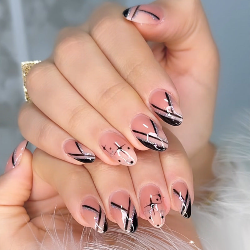 Geometric Design Press-On Nail Kit for Creative Looks