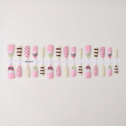 Decorative Press-On Nail Set with Unique Patterns