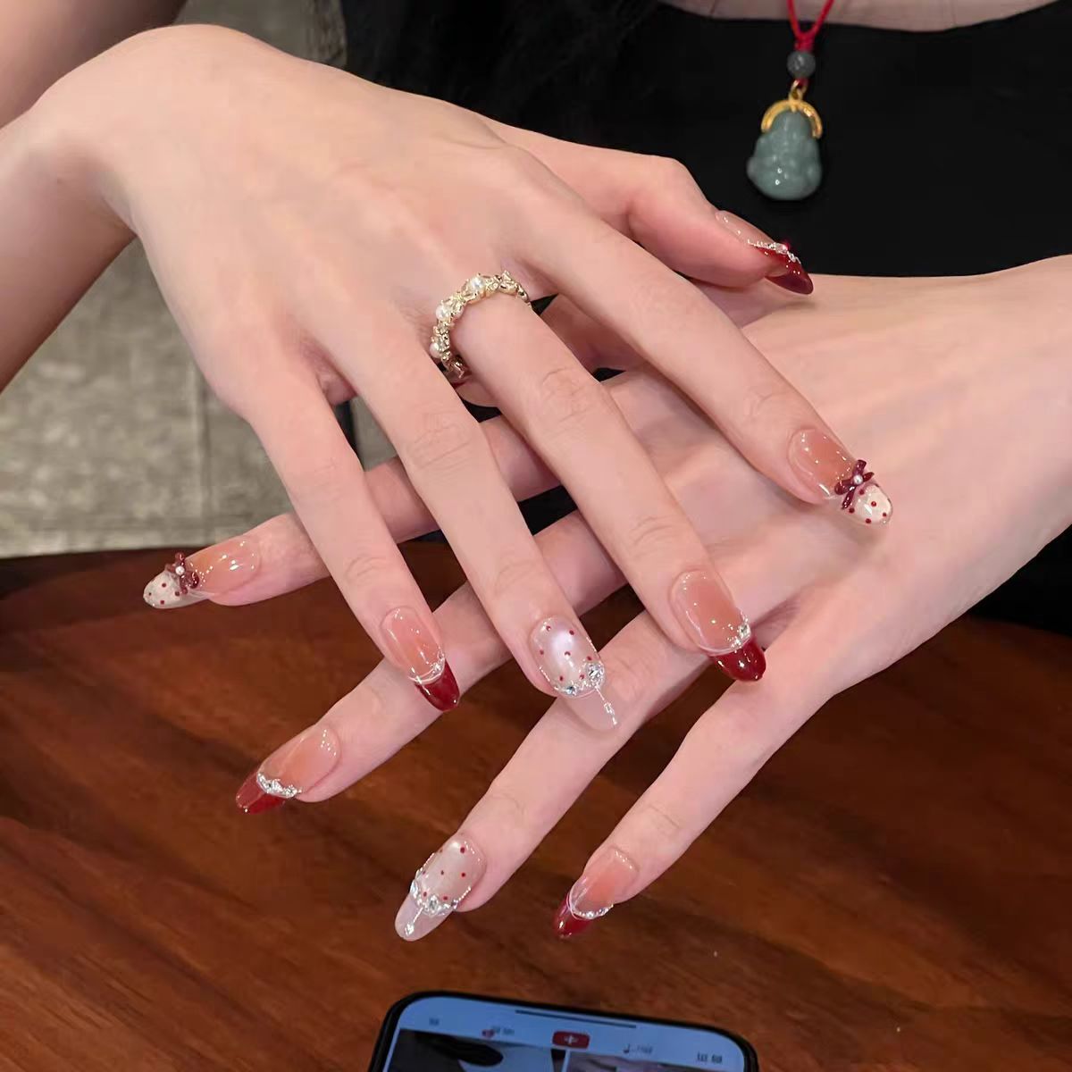 Themed Press-On Nails with Artistic Design