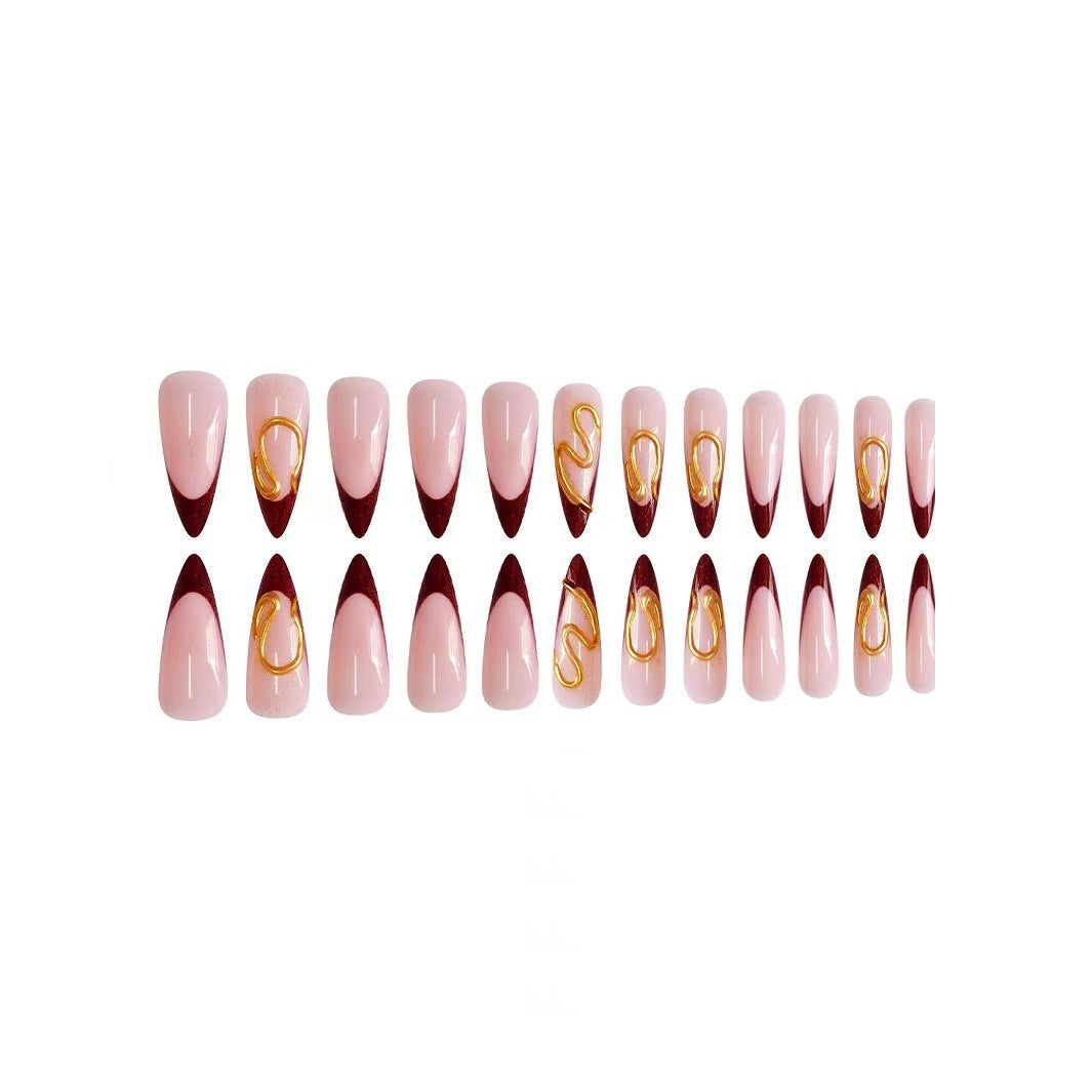 Abstract Design Stiletto Nail Extensions – Artistic Style
