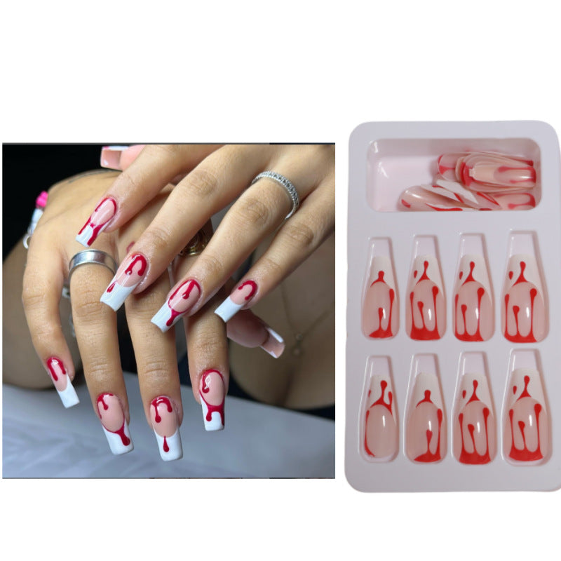 Dripping Effect Press-On Nail Art Design