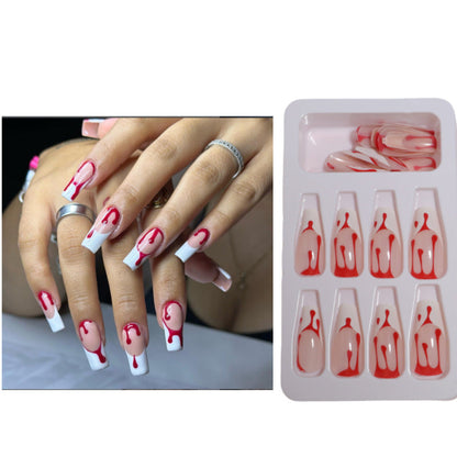 Dripping Effect Press-On Nail Art Design