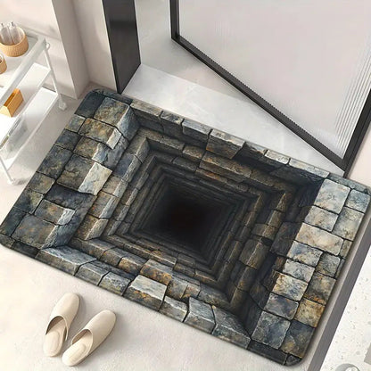 Floor Mat with 3D Optical Illusion Design