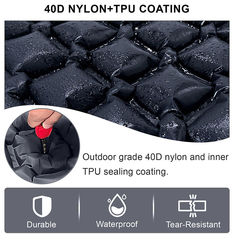 Inflatable Bed with Built-in Headrest and Easy Valve System