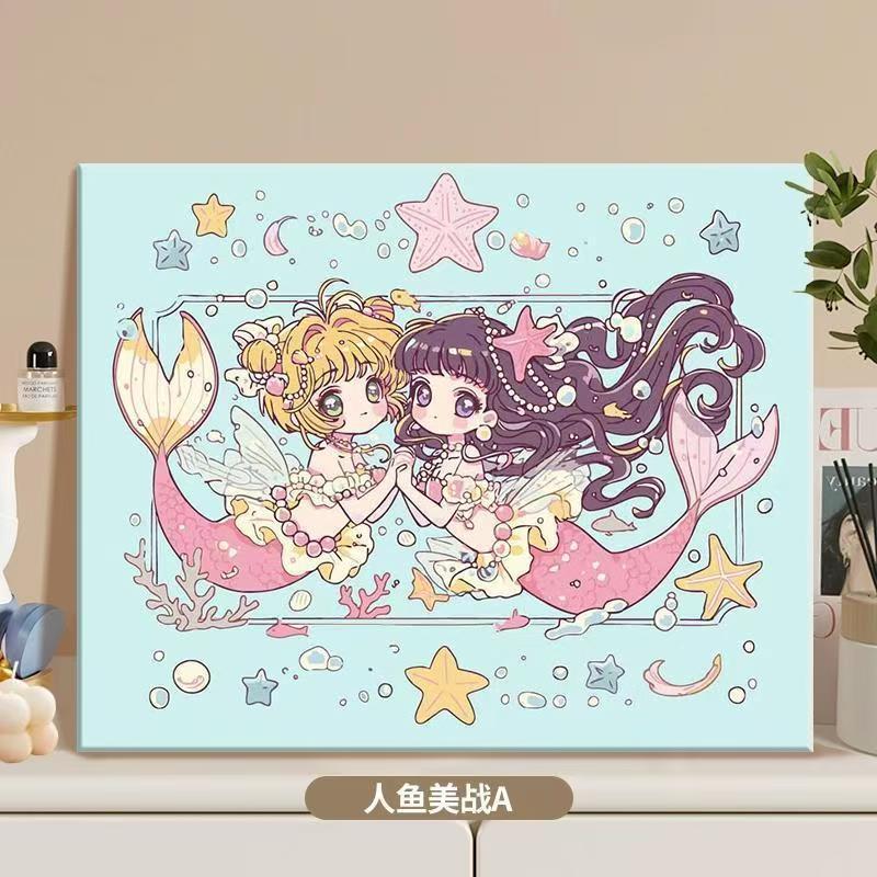 Canvas Artwork Featuring Anime Mermaid Illustration