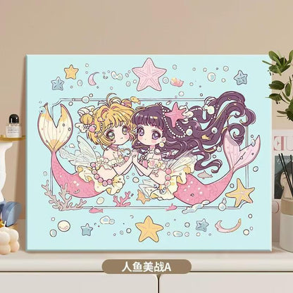Canvas Artwork Featuring Anime Mermaid Illustration