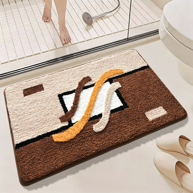 Abstract Design Bath Mat – Non-Slip Surface for Safety
