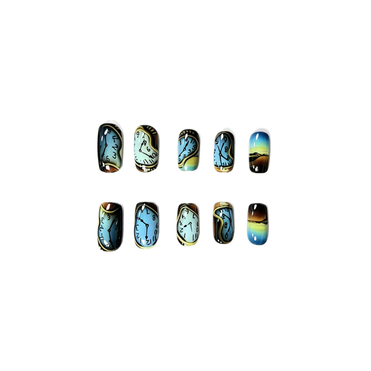 Creative Nail Art Design with Time Theme