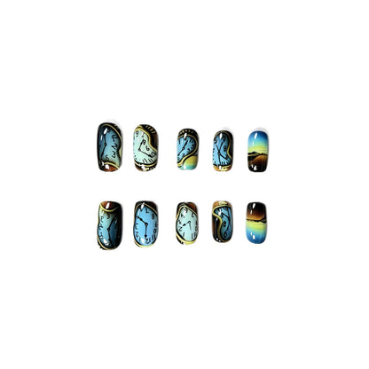 Creative Nail Art Design with Time Theme