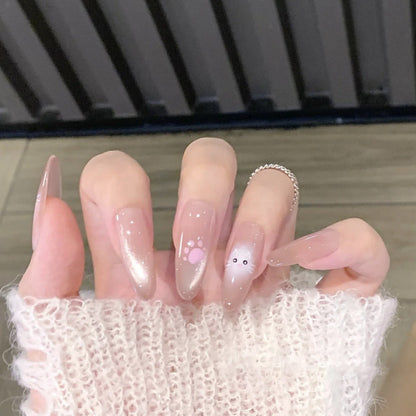 Press-On Nail Set with 3D Decorative Design