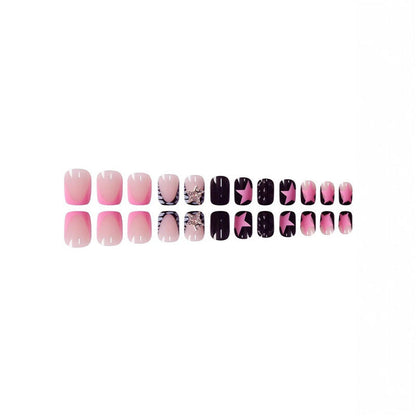 Press-On Nail Kit Featuring Star and Gem Decorations