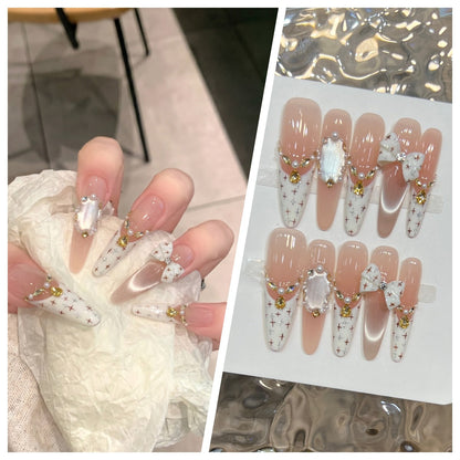 Charming Patterned Press-On Stiletto Nail Set