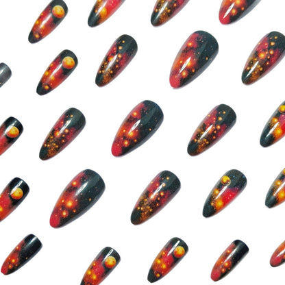 Nail Art Set Inspired by Celestial Galaxy Design