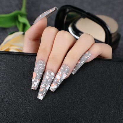 Artificial Nails with Artistic Splatter Pattern