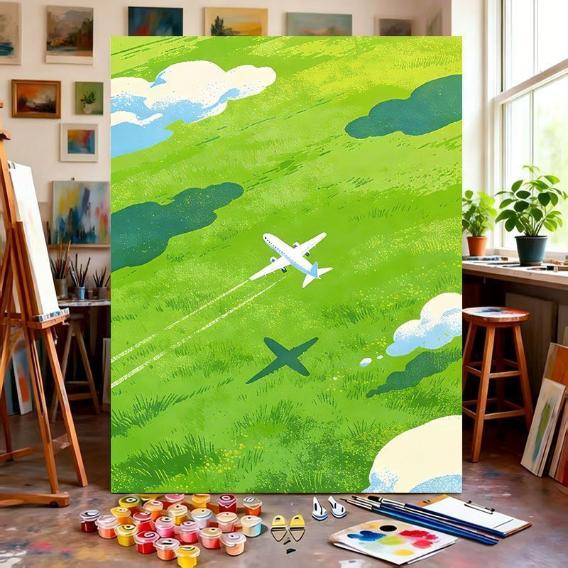 Canvas Wall Art Print Featuring Airplane Theme