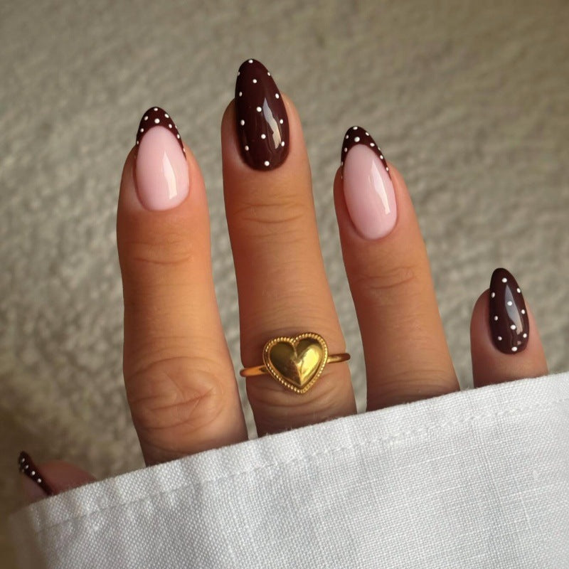 Heart and Polka Dot Design Press-On Nail Set