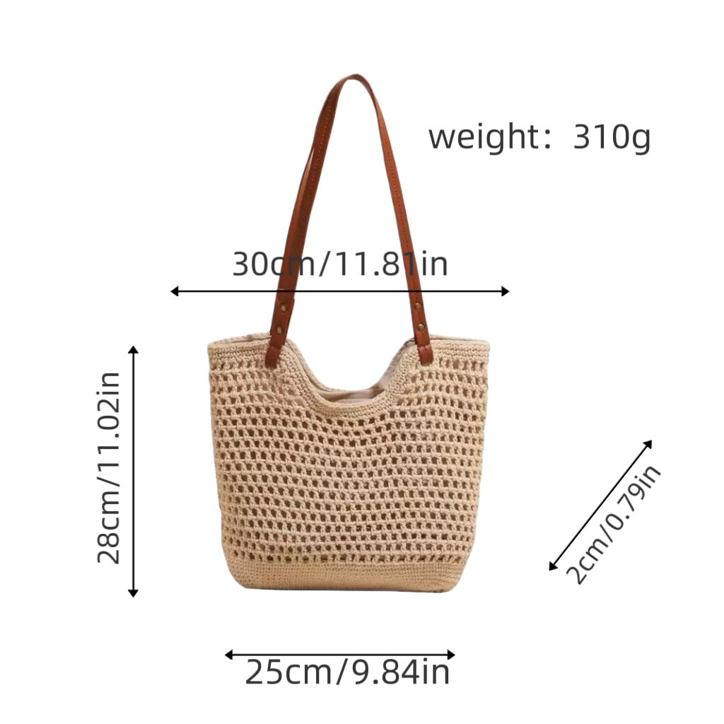 Beach Bag with Airy Macrame Design