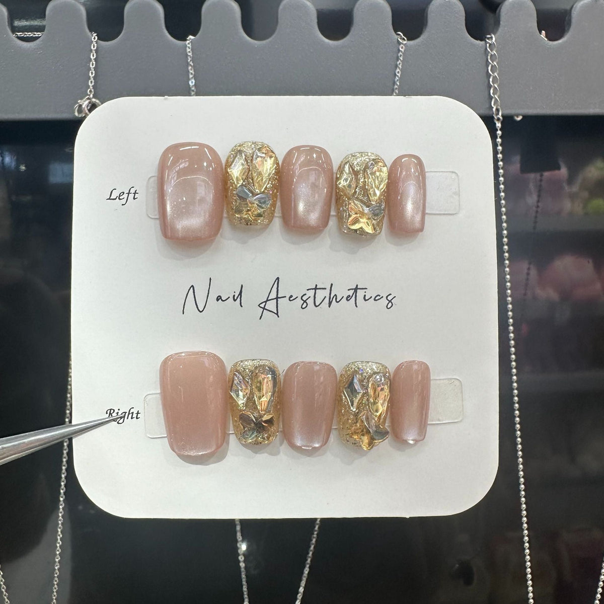 Decorative Rhinestone Adhesive Nail Tips