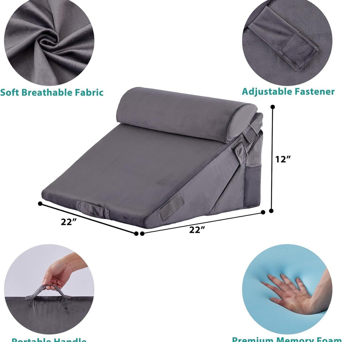Lounge Support Pillow with Adjustable Wedge Design