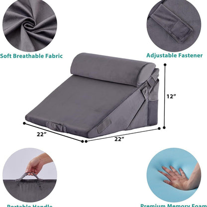Lounge Support Pillow with Adjustable Wedge Design