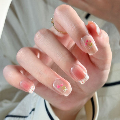 Press-On Nail Kit Featuring Distinctive Bow Patterns
