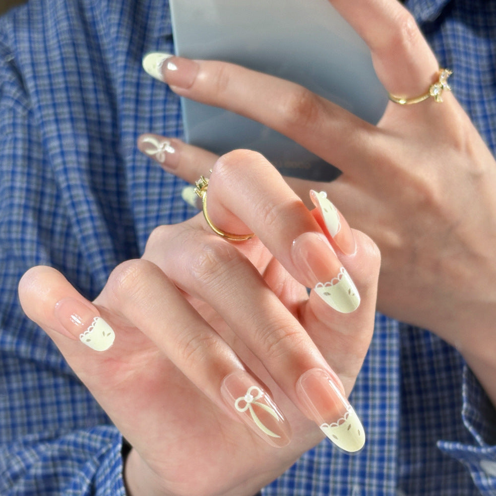 Gemstone Accent Press-On Nail Art Design