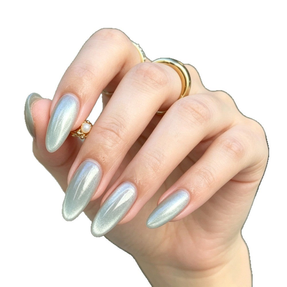 Metallic Press-On Nail Set in Almond Shape