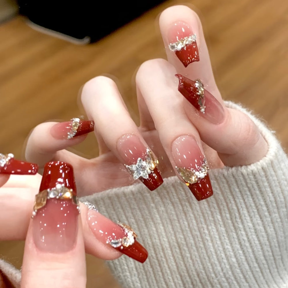 Square Press-On Nail Set in Acrylic Finish