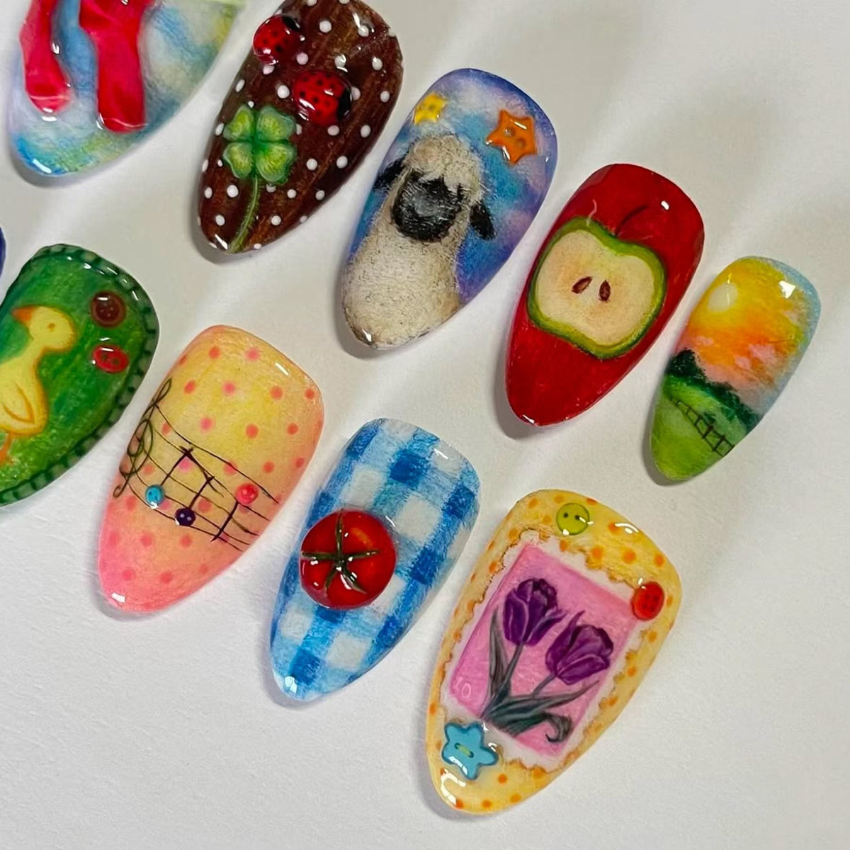 Ocean-Inspired Press-On Nail Art Design