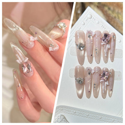 Charming Patterned Press-On Stiletto Nail Set
