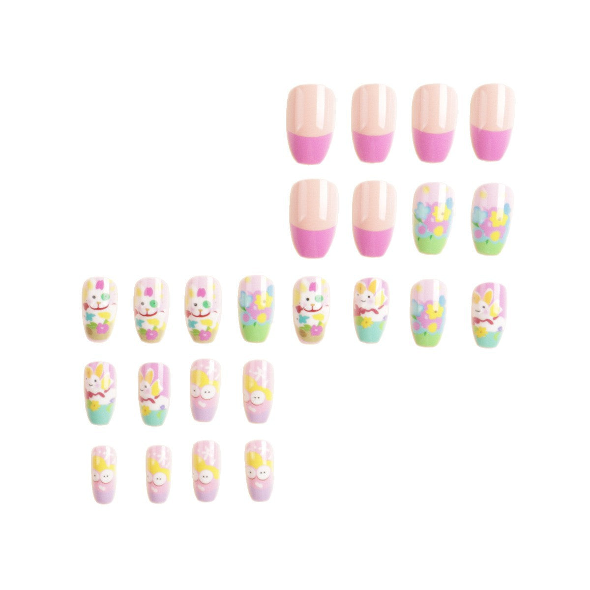 Spring-Inspired Press-On Nail Art Design