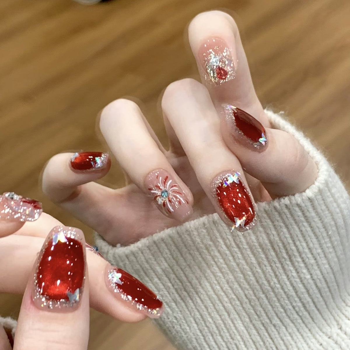Glitter Star Accents Press-On Nail Kit for Creative Designs