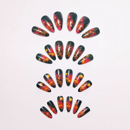 Nail Art Set Inspired by Celestial Galaxy Design