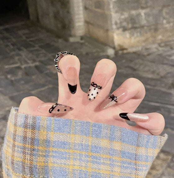 Press-On Nail Set with 3D Decorative Design