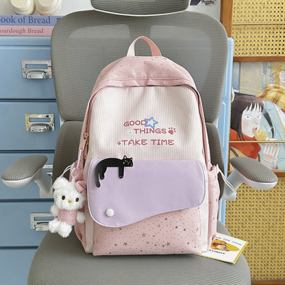 Cute Backpack for School with Cat Design
