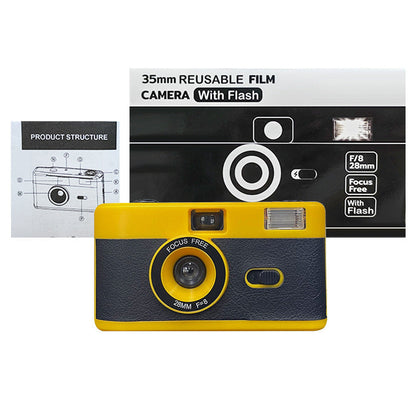 35mm Film Camera with Flash - Reusable Design