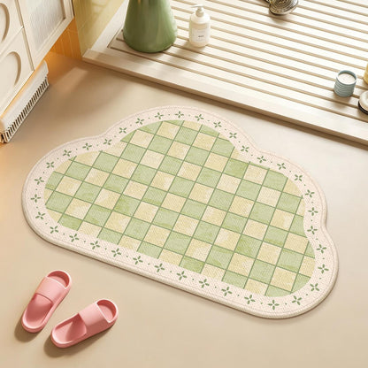 Floral Patterned Bath Mat with Absorbent Texture