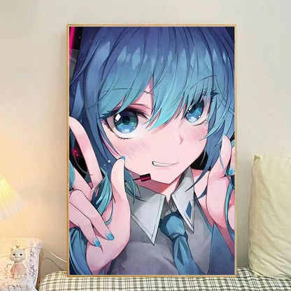 Illustrated Canvas Wall Art Print - Anime Inspired Design