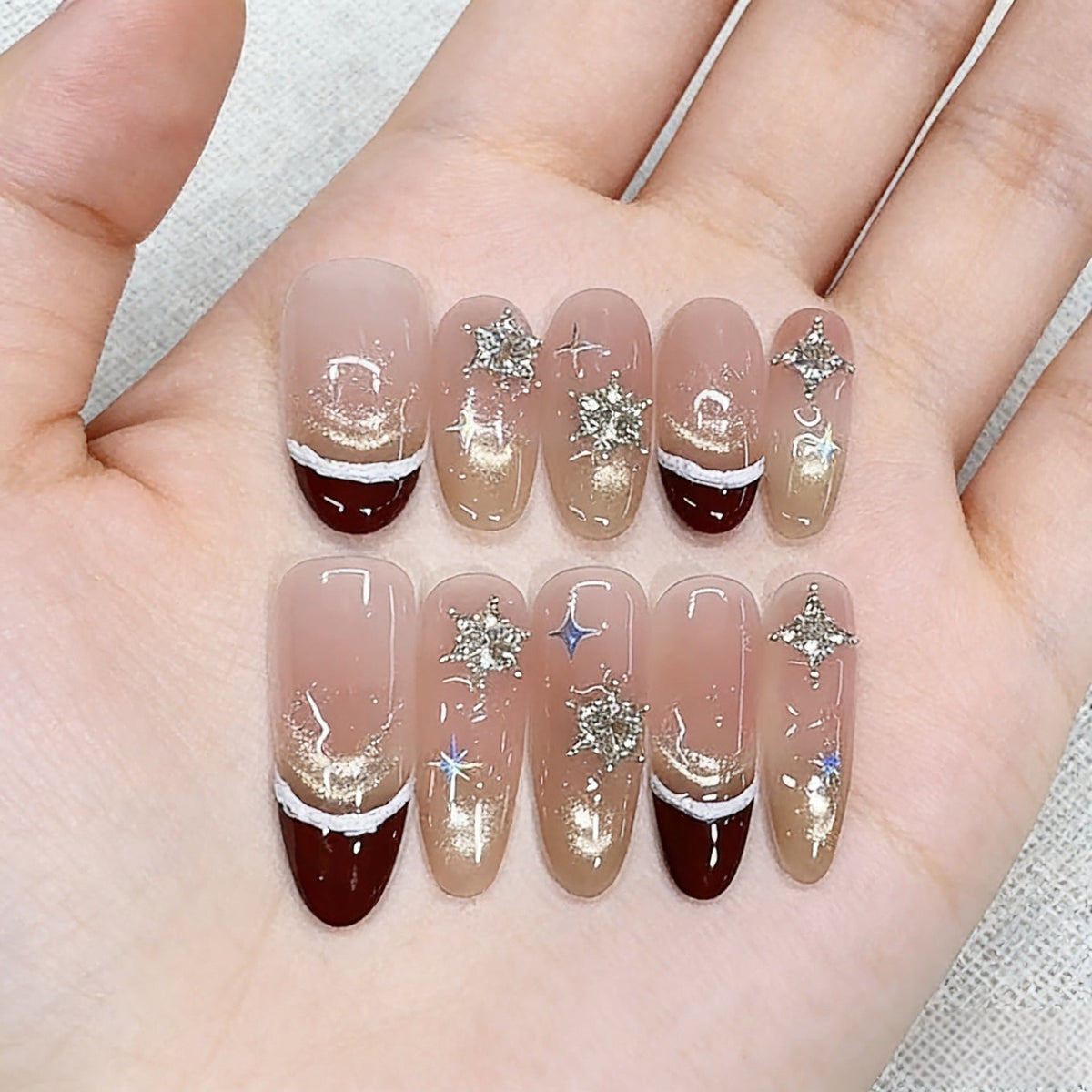 Glitter and Star Accented Press-On Nail Set