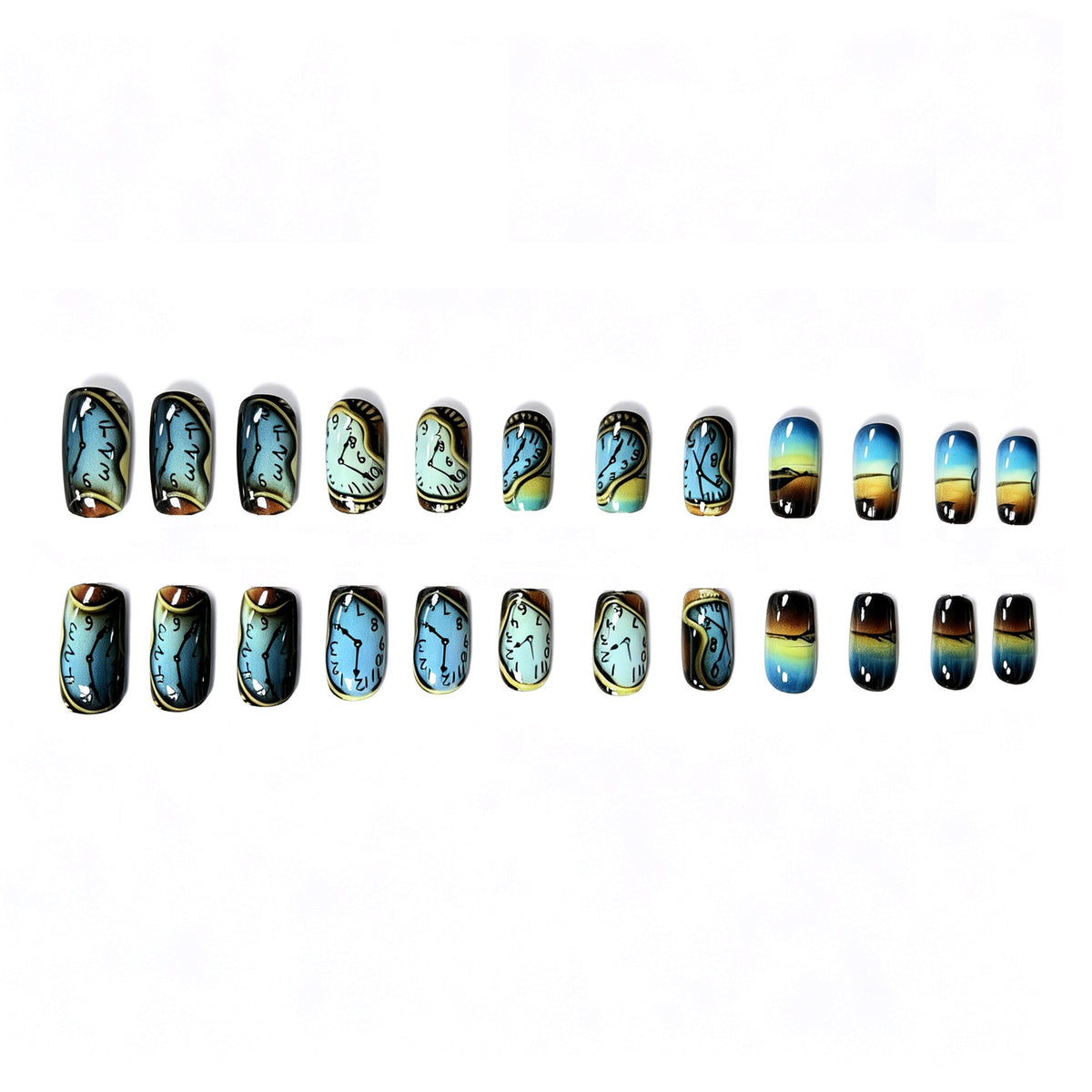 Creative Nail Art Design with Time Theme