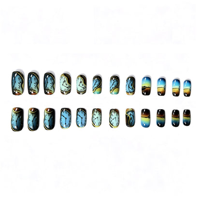Creative Nail Art Design with Time Theme