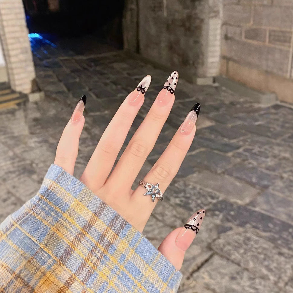 Unique Bow and Polka Dot Design Press-On Nail Set