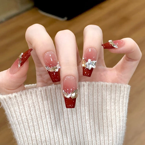 Square Press-On Nail Set in Acrylic Finish
