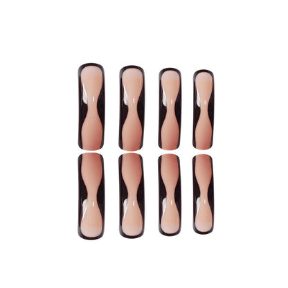 Press-On Nails with Artistic Wave Pattern